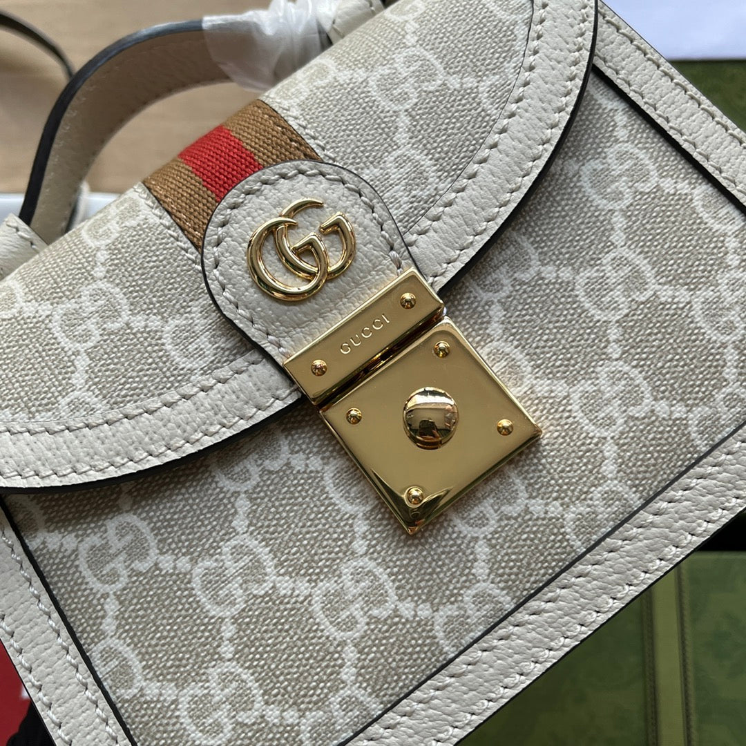gg Ophidia gg Mini Shoulder Bag White For Women, Women’s Bags 6.9in/17.5cm gg 696180 UULAK 9956