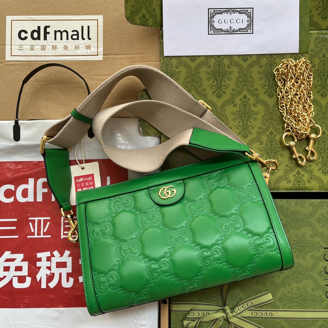 gg Matelassé Small Bag Green For Women, Women’s Bags 10.2in/26cm gg