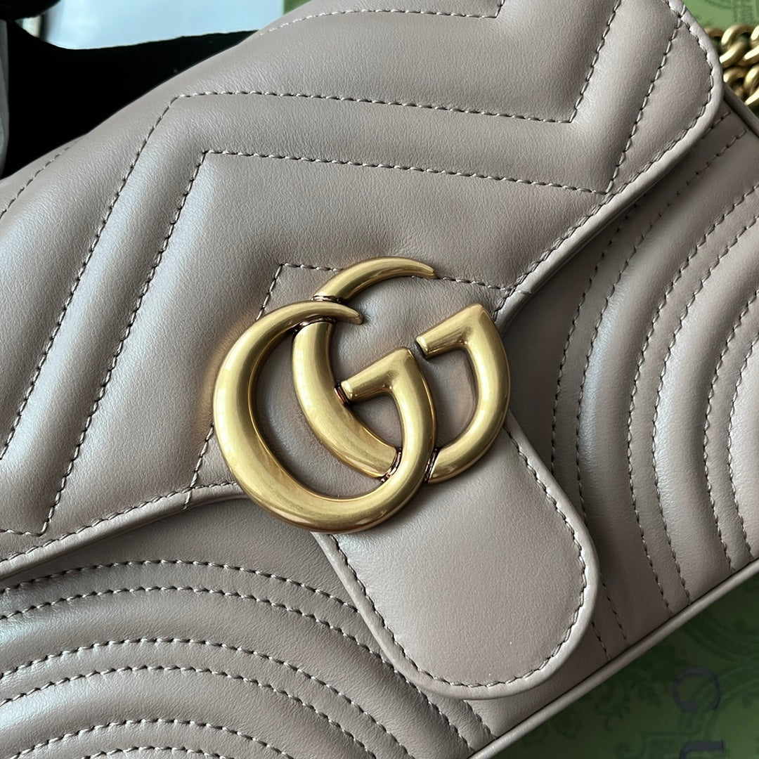 gg Marmont Mini Top Handle Bag Nude For Women, Women’s Bags 8.3in/21cm gg