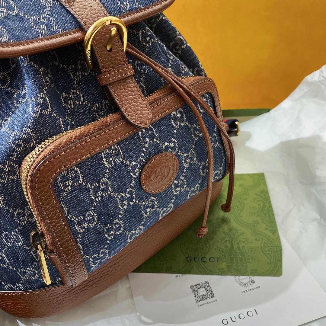 gg Backpack With Interlocking G Blue For Women, Women’s Bags 11.8in/30cm gg