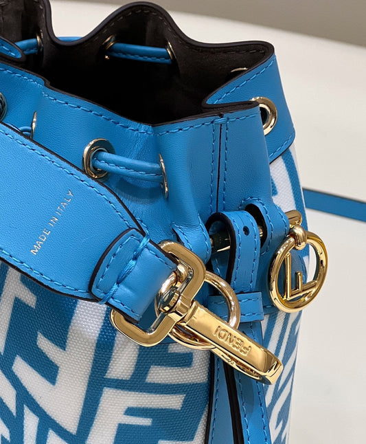 FI Mon Tresor Bag Blue For Women, Handbags, Shoulder And Crossbody Bags 7.1in/18cm FF 8BS010