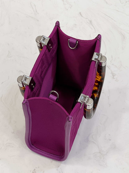 FI Mini Sunshine Shopper Purple For Women, Handbags, Shoulder And CrossBody Bags 7.1in/18cm FF 8BS051