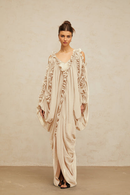 Aglaé ruffled-trim tulle maxi dress