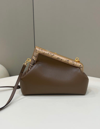 FI First Small Dark Brown For Women, HandBags, Shoulder And Crossbody Bags 10.2in/26cm FF 8BP129