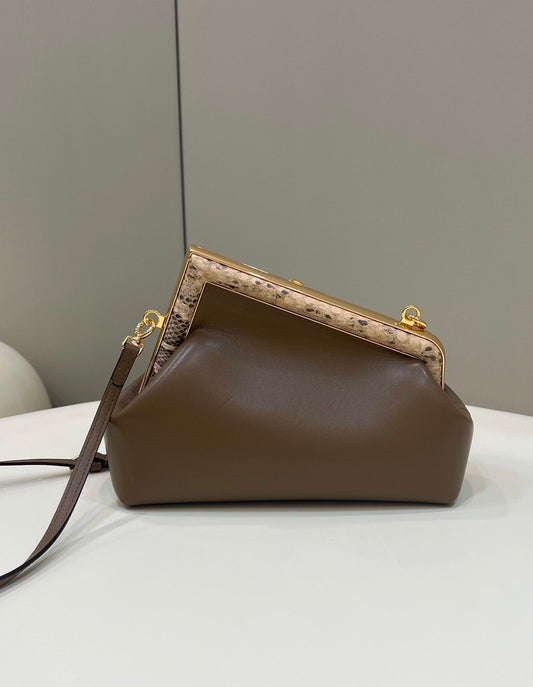 FI First Small Dark Brown For Women, HandBags, Shoulder And Crossbody Bags 10.2in/26cm FF 8BP129