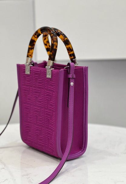 FI Mini Sunshine Shopper Purple For Women, Handbags, Shoulder And CrossBody Bags 7.1in/18cm FF 8BS051