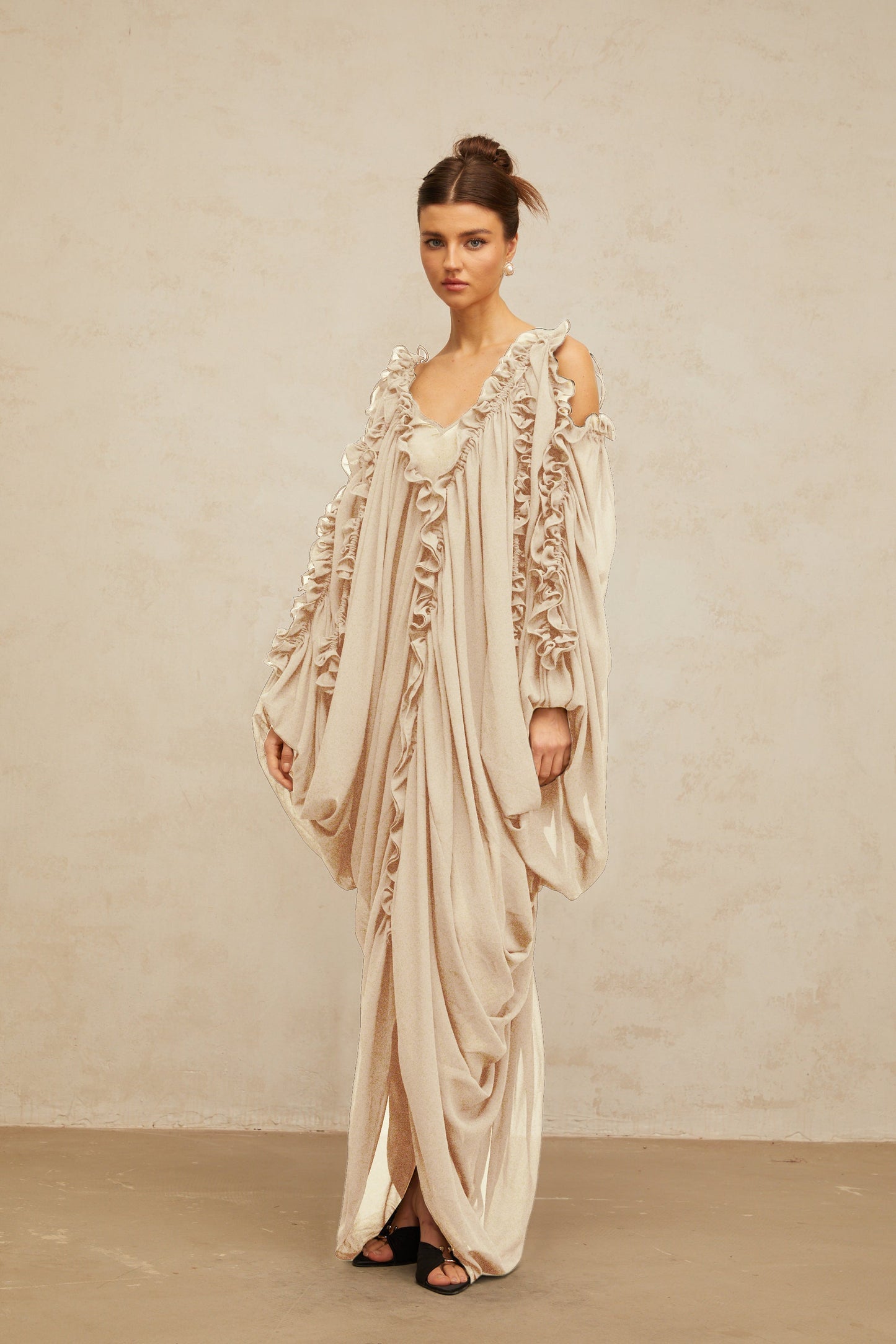 Aglaé ruffled-trim tulle maxi dress