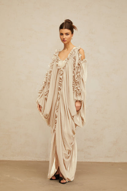 Aglaé ruffled-trim tulle maxi dress