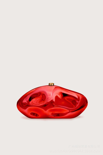 Geometry Arylic Buckle Handbag with Evening Chain Bag