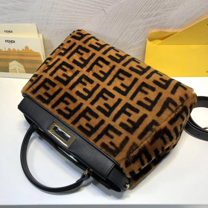FI Peekaboo Handle Bag Brown For Women, Bags 14.9in/38cm FF