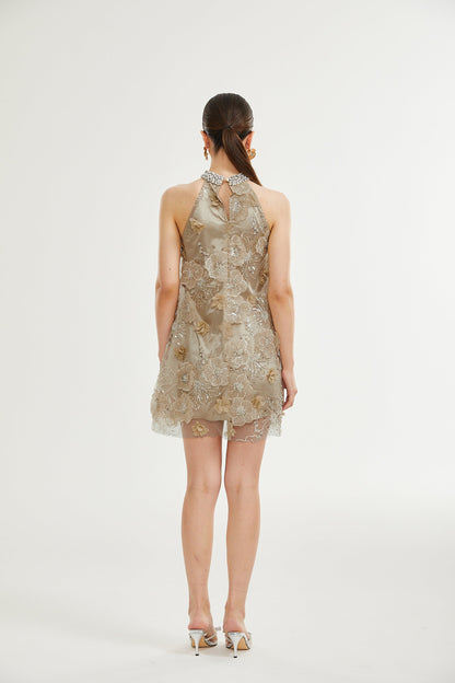Liane embellished floral mini dress