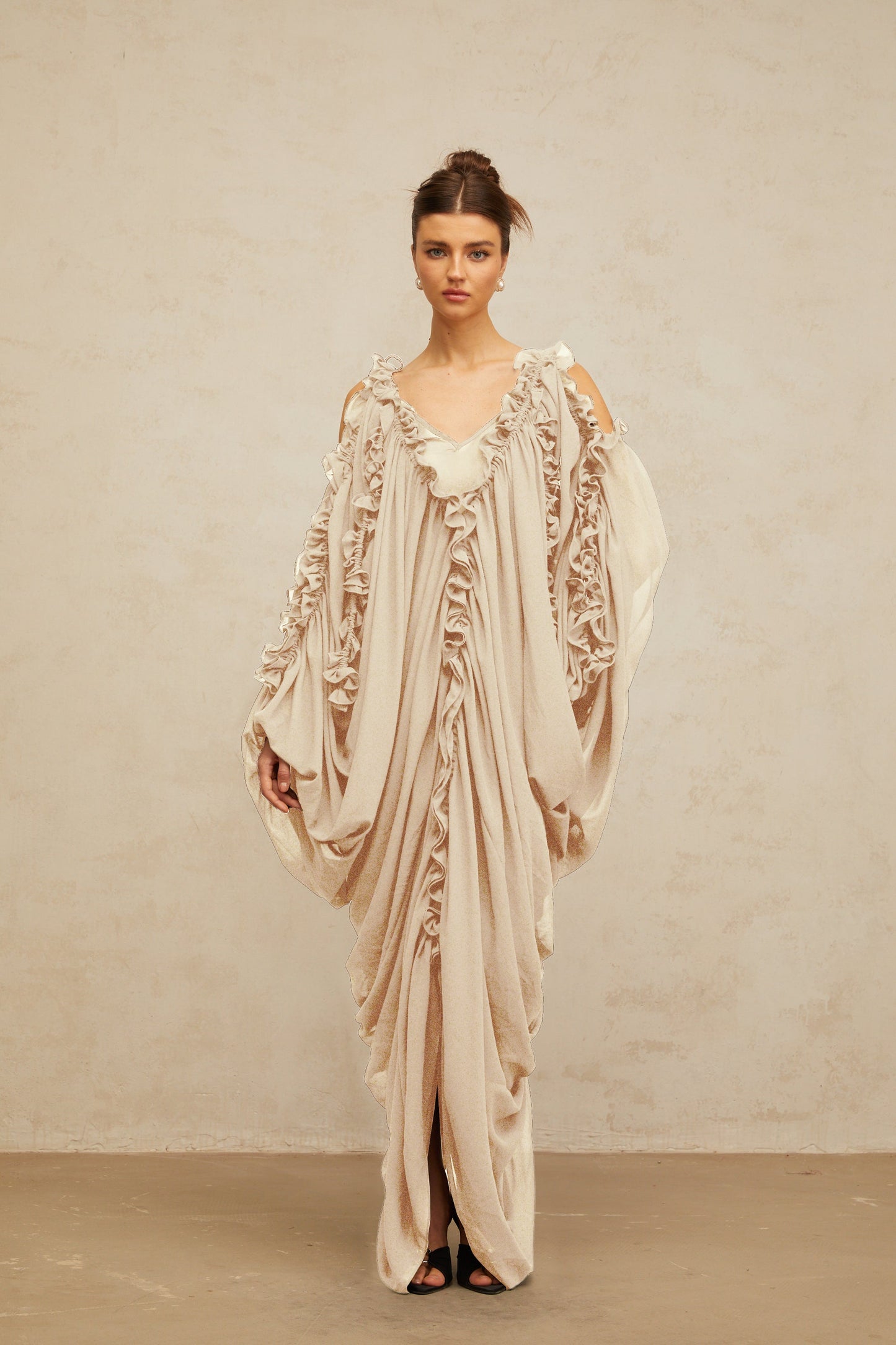 Aglaé ruffled-trim tulle maxi dress