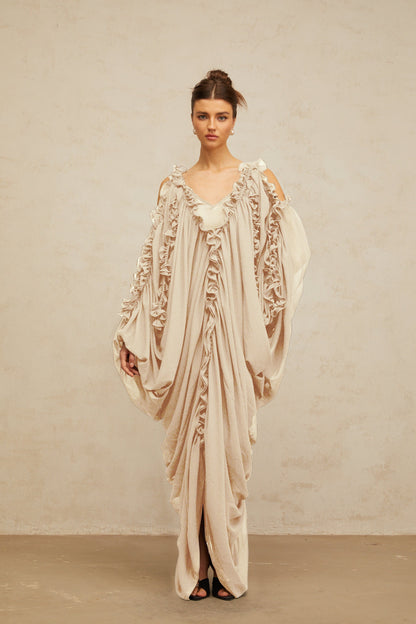 Aglaé ruffled-trim tulle maxi dress