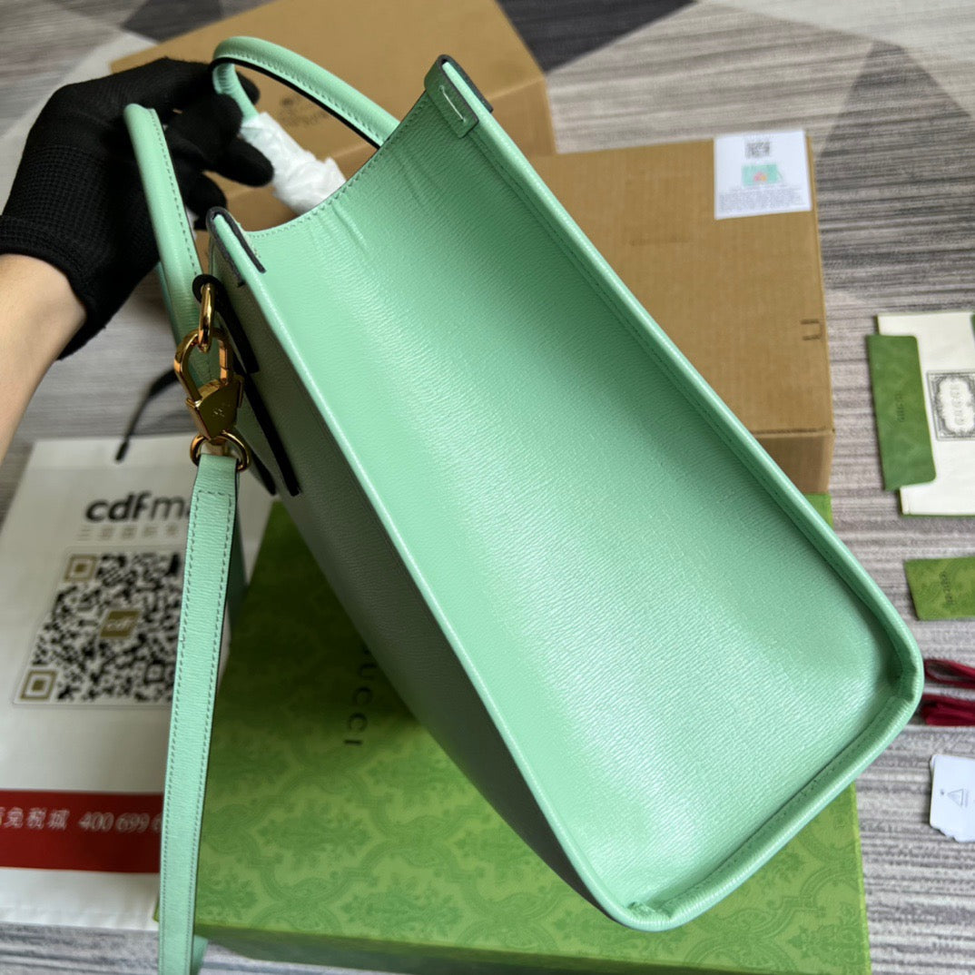 gg Bananya Print Small Tote Green For Women, Women&#8217;s Bags 12.2in/31cm gg 659983 U22AG 3067