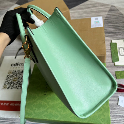 gg Bananya Print Small Tote Green For Women, Women&#8217;s Bags 12.2in/31cm gg 659983 U22AG 3067