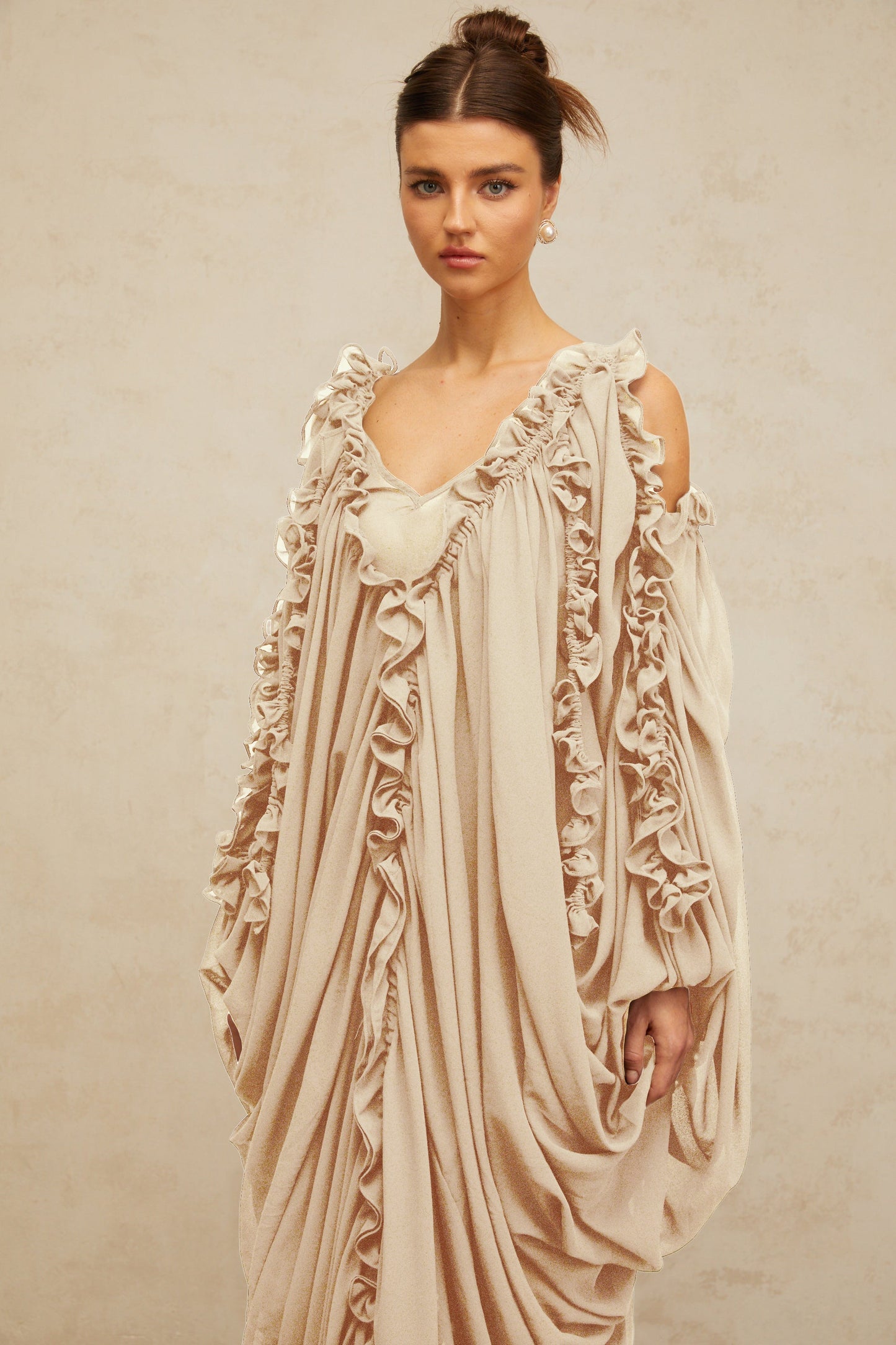 Aglaé ruffled-trim tulle maxi dress