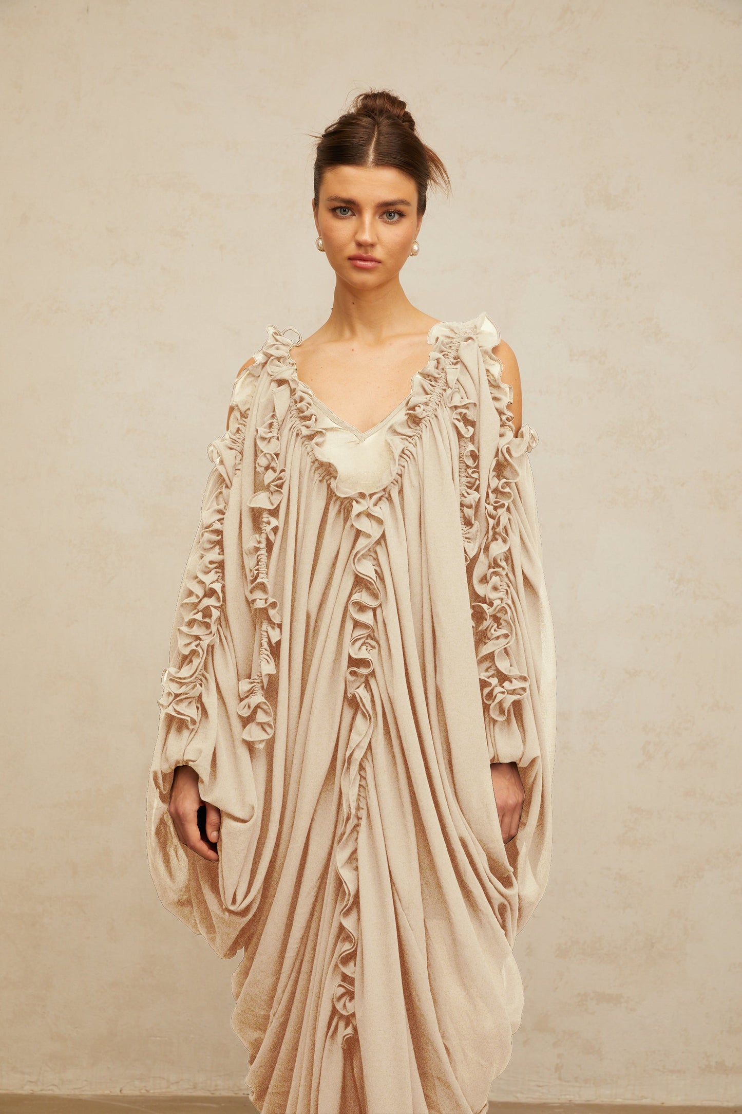 Aglaé ruffled-trim tulle maxi dress