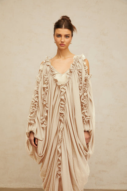 Aglaé ruffled-trim tulle maxi dress