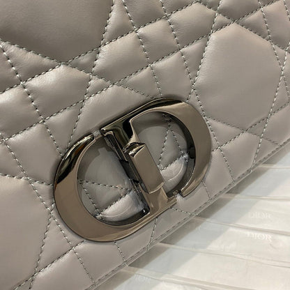 DI Large Caro Bag Grey Padded Macrocannage, Dark Grey, For Women Women’s Handbags, Crossbody Bags, 28cm CD