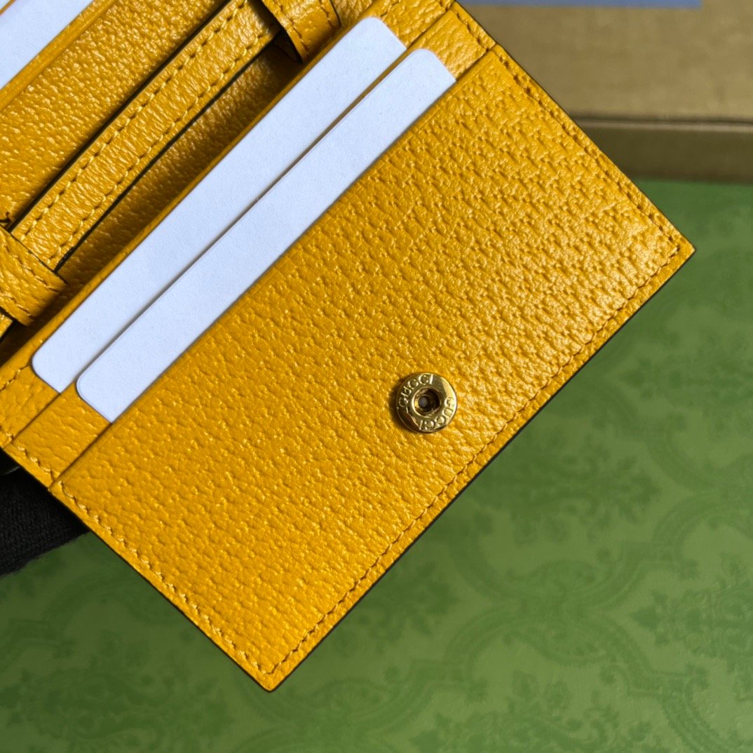 gg x Adidas Card Case With Horsebit Yellow For Women, Women&#8217;s Bags 4.2in/11cm gg‎ 702248 DJ24G 7673