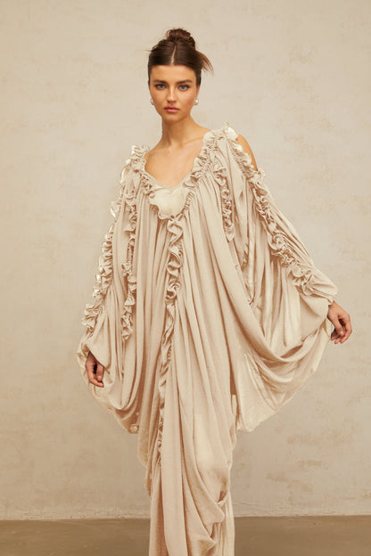 Aglaé ruffled-trim tulle maxi dress