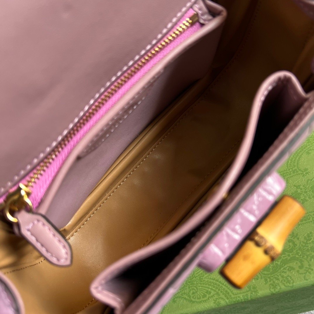 gg Bamboo 1947 Crocodile Top Handle Bag Pink For Women, Women&#8217;s Bags 10.2in/26cm gg