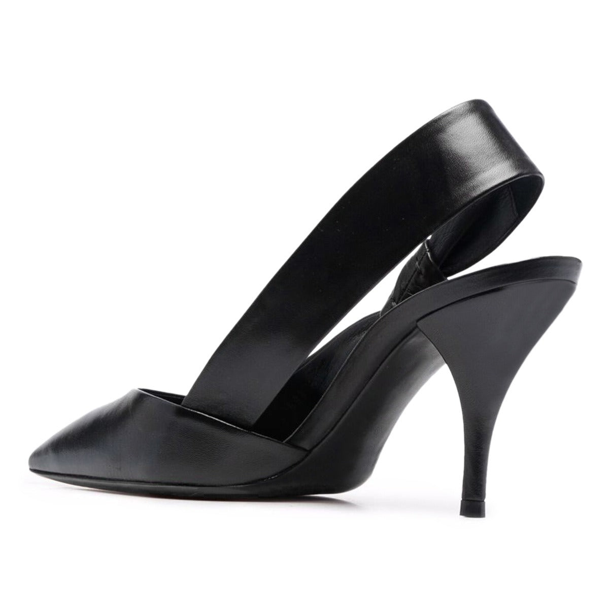 Elegant Pointed Toe Slip On Slingback Pumps Women's Black Heels