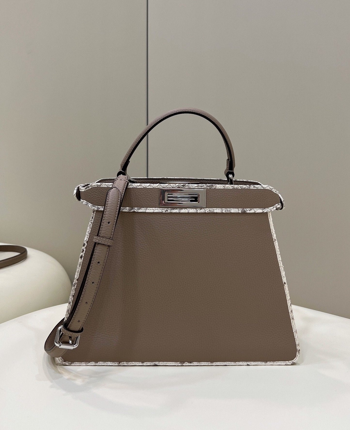 FI Peekaboo ISeeU Medium Greige For Women, Handbags, Shoulder Bag 13.1in/33.5cm FF