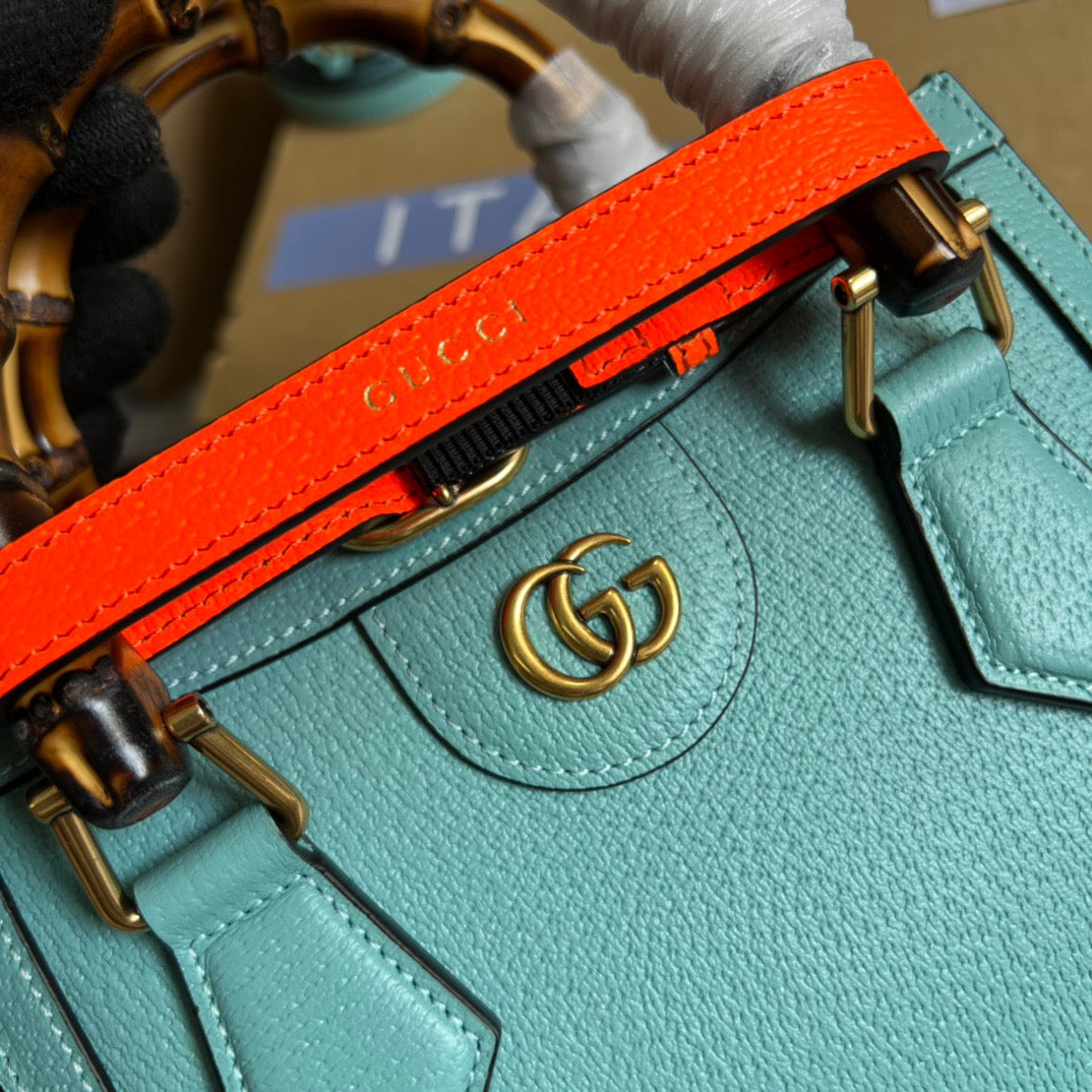 gg Diana Mini Tote Bag Light Blue For Women, Women&#8217;s Bags 7.9in/20cm gg ‎702732 U3ZDT 4377