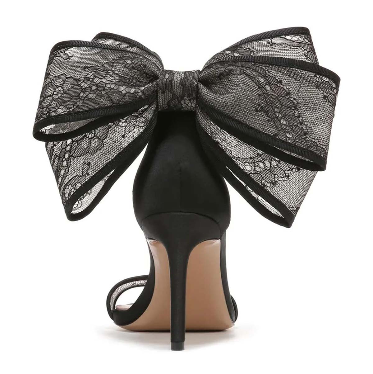 Elegant Lace Bow Stiletto Heel Ankle Strap Dress Sandals for Women