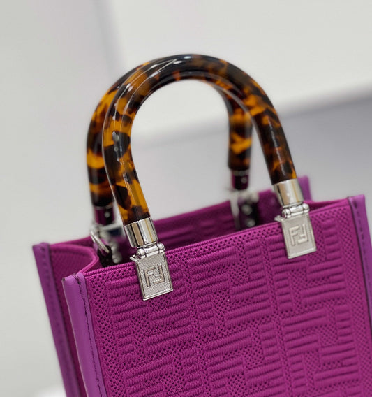 FI Mini Sunshine Shopper Purple For Women, Handbags, Shoulder And CrossBody Bags 7.1in/18cm FF 8BS051