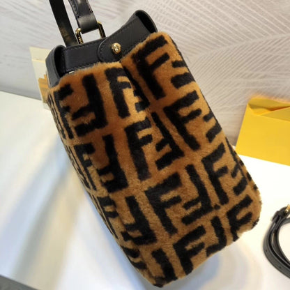 FI Peekaboo Handle Bag Brown For Women, Bags 14.9in/38cm FF