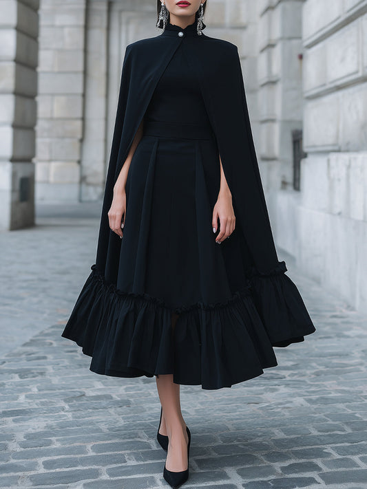 Elegant Cape And Dress Set