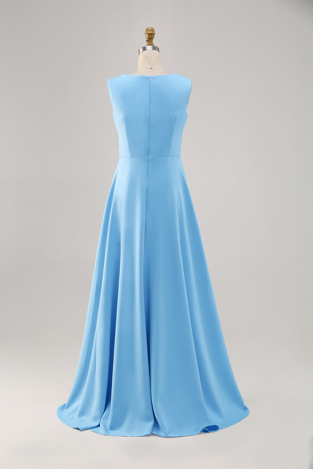 Formal Dress Irregular Hem Blue Sleeveless Dress