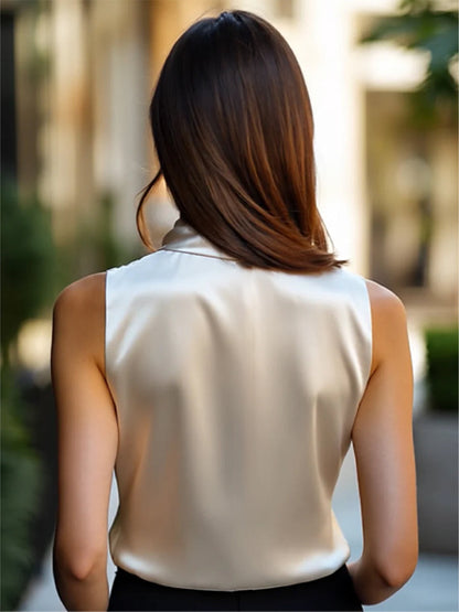 Elegant Embroidered Cowl Neck Blouse