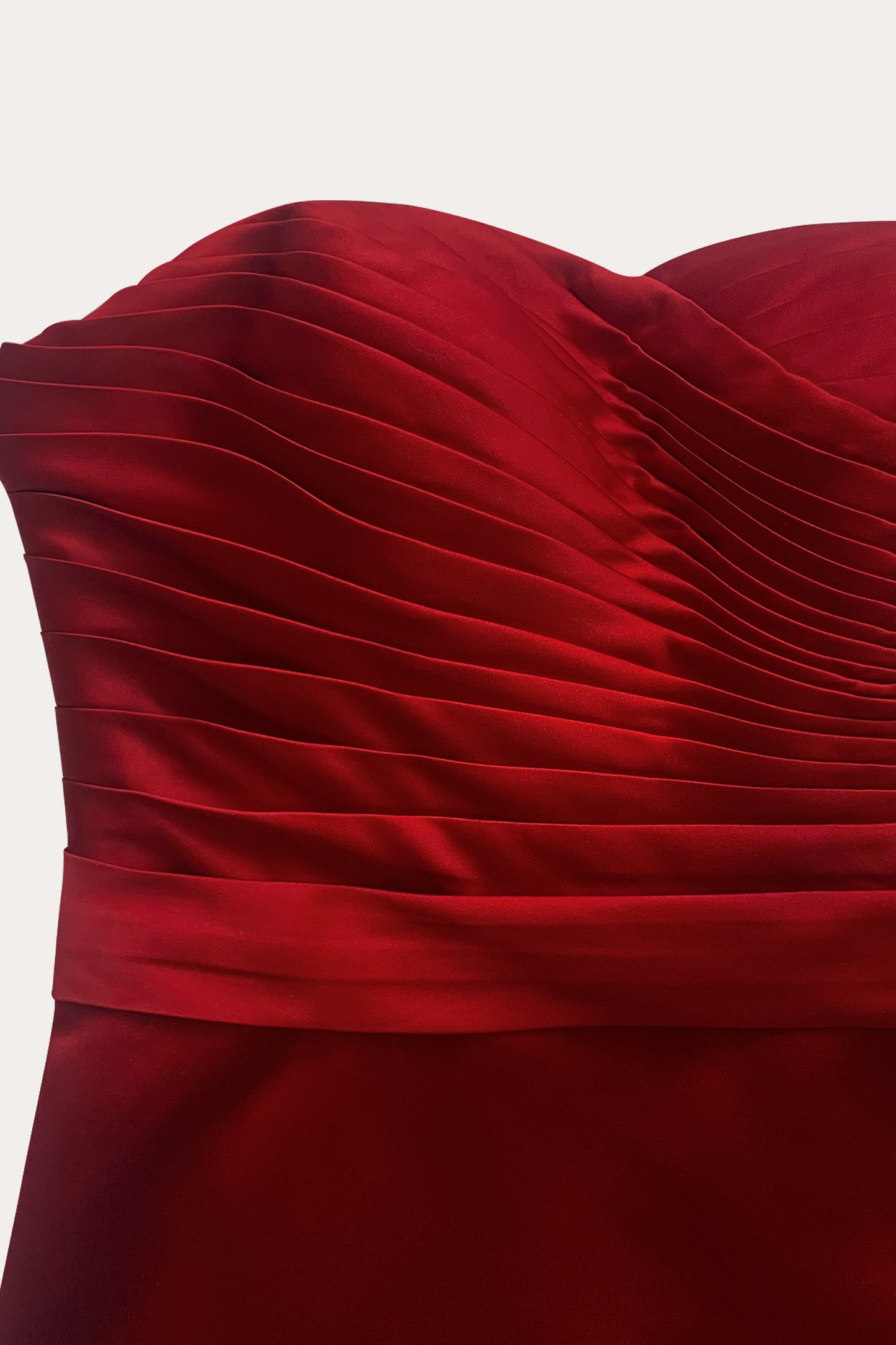 Elegant Formal Red Maxi Prom Dress Strapless Evening Gown