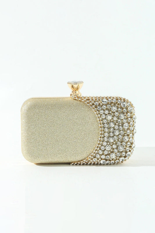 Diamond-Studded Dinner Clutch Bag Shiny Chain Crossbody Handbag