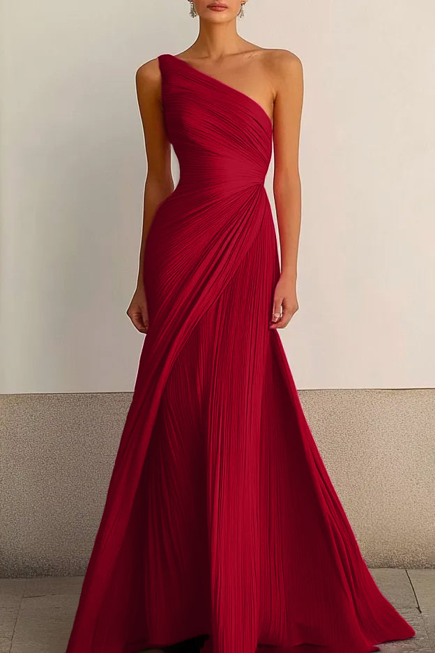 Formal Party Prom Dress One Shoulder Maxi Dress