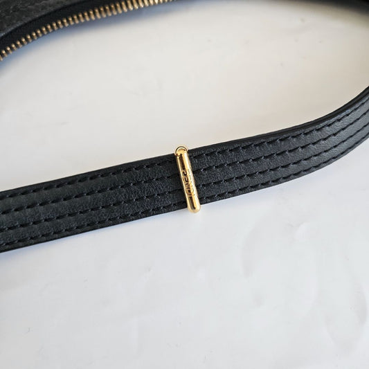 Fendi black leather hobo bag