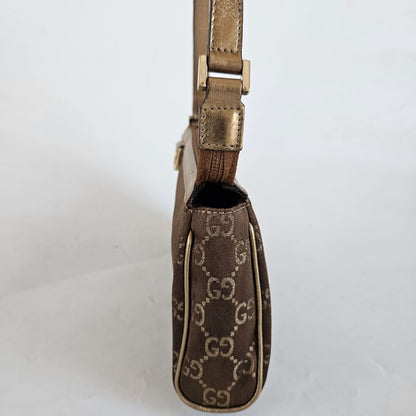 Gucci Bronze Guccissima Pochette Clutch Bag