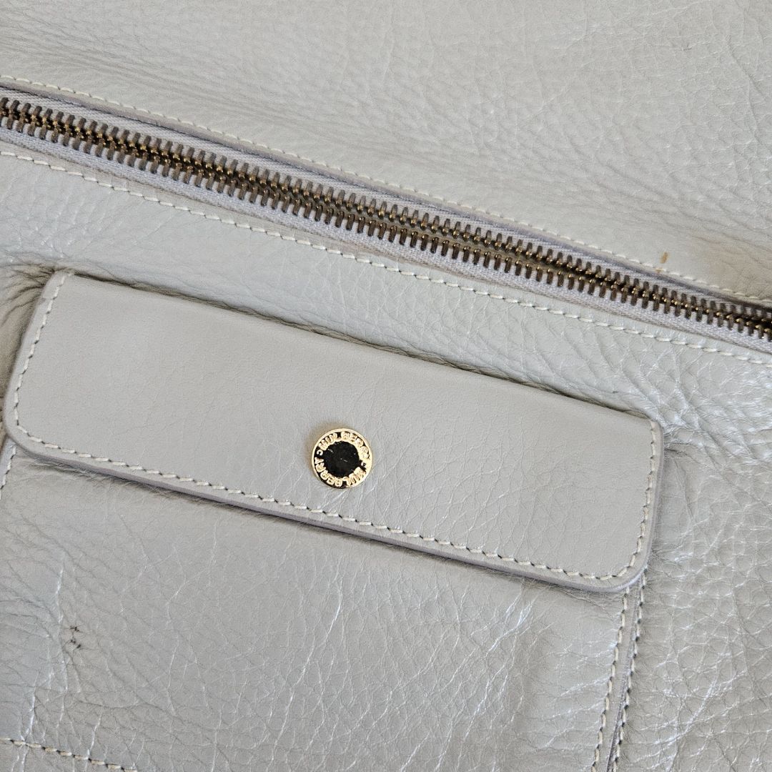 Mulberry Grey Leather Daria Flap Clutch
