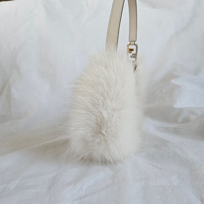 Fendi O'Lock Swing Fox Fur Lined Shoulder Bag