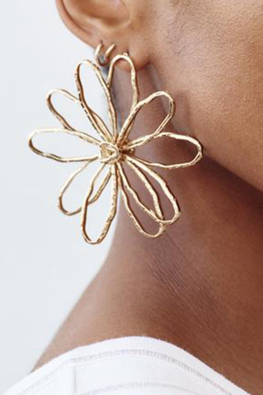 Daily Party Work Hollow Flower Simple Earrings