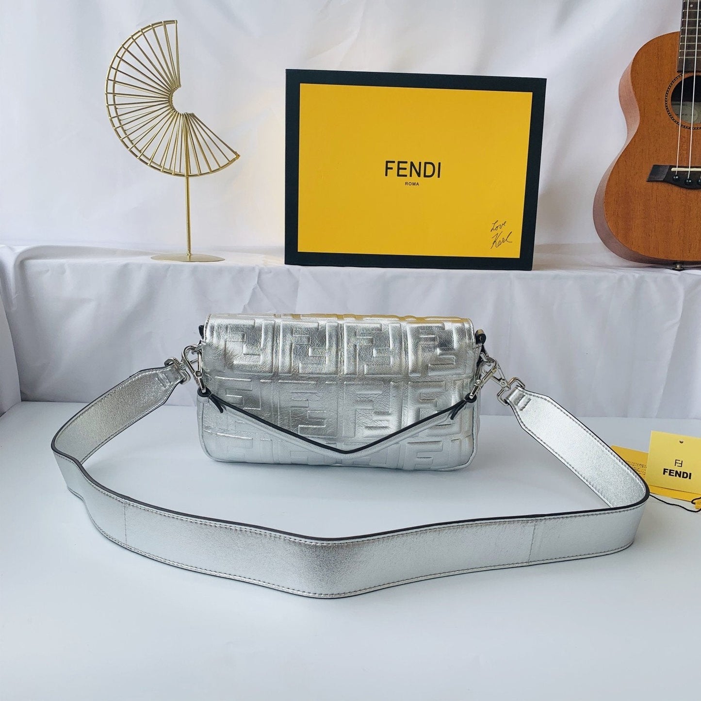 FENDI Baguette metallic shoulder bag