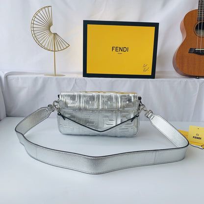 FENDI Baguette metallic shoulder bag