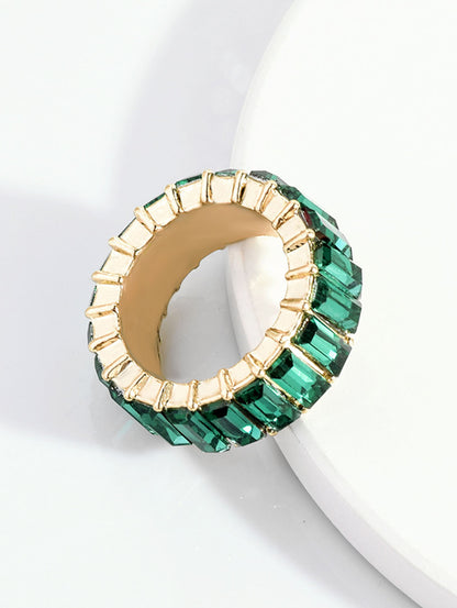 Fashionable Multicolor Rhinestone Alloy Band Ring