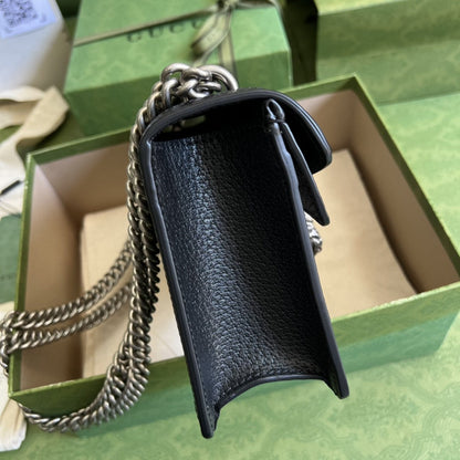 gg Dionysus Small gg Shoulder Bag Black And Ivory gg Denim Jacquard For Women 10in/25cm 499623