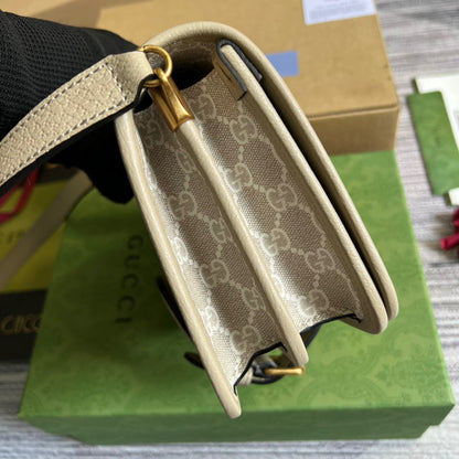 gg Mini Shoulder Bag With Interlocking G Beige For Women, Women&#8217;s Bags 7.9in/20cm gg ‎671620 UULBT 9683