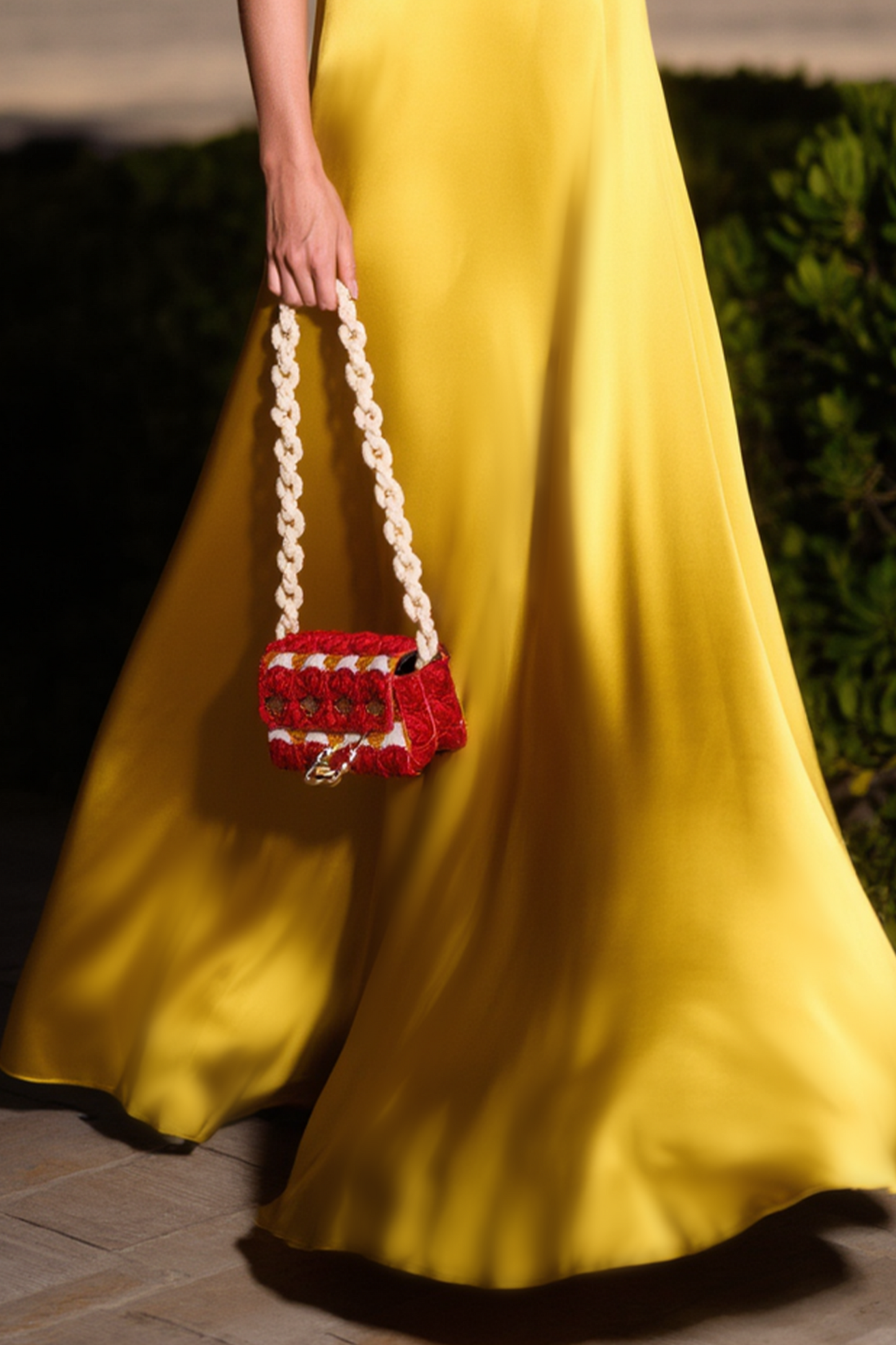 Evening Formal Satin Dress Golden One Shoulder Floor-Length Dress