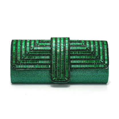 Diamond-Studded Dinner Clutch Shiny Bag Chain Handbag
